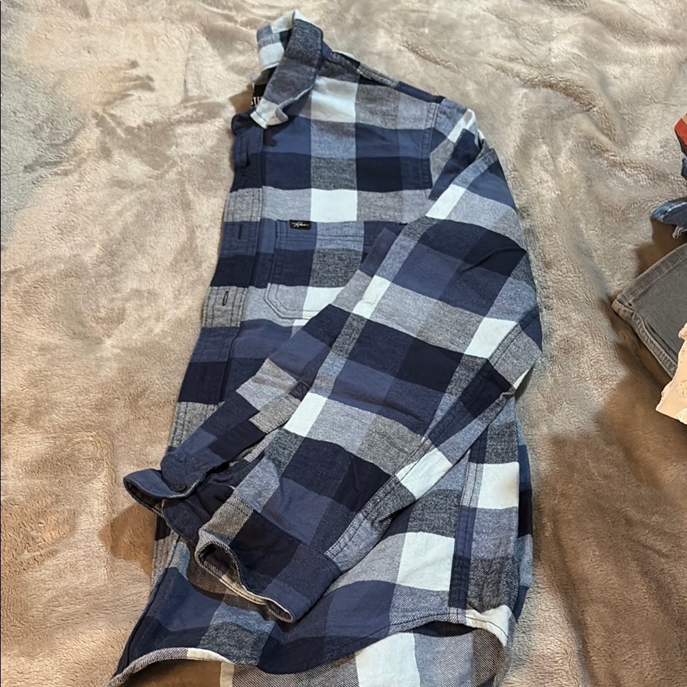Men's Blue Plaid Shirt